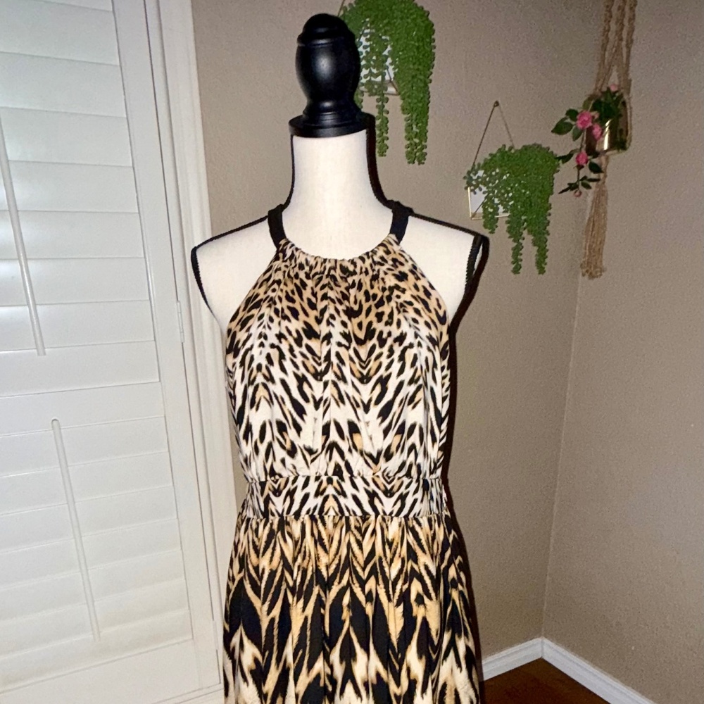 ECI Zebra Print Halter Dress